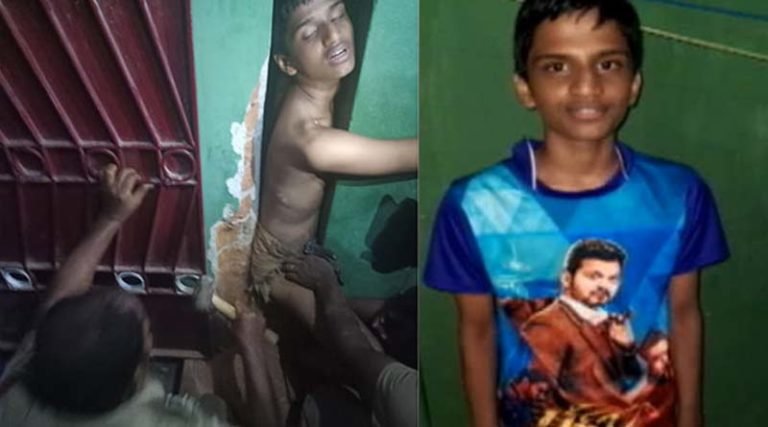 விளையாட்டு விபரீதம்! சுவர்களுக்கு இடையில் சிக்கிய சிறுவன்!