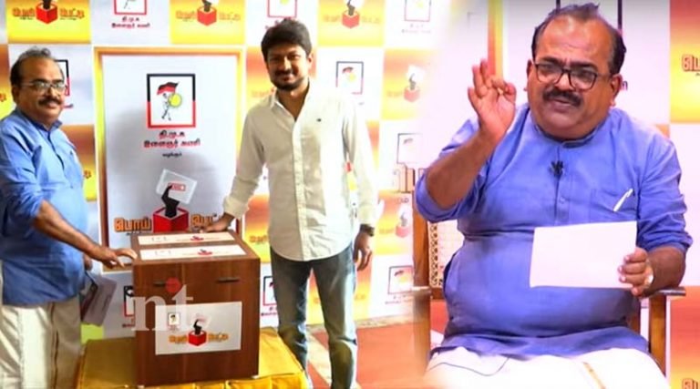 திமுக மேடையில் நாஞ்சில் சம்பத் – உதயநிதிக்கு ஏணியாகவும், தோனியாகவும் இருப்பேன்!