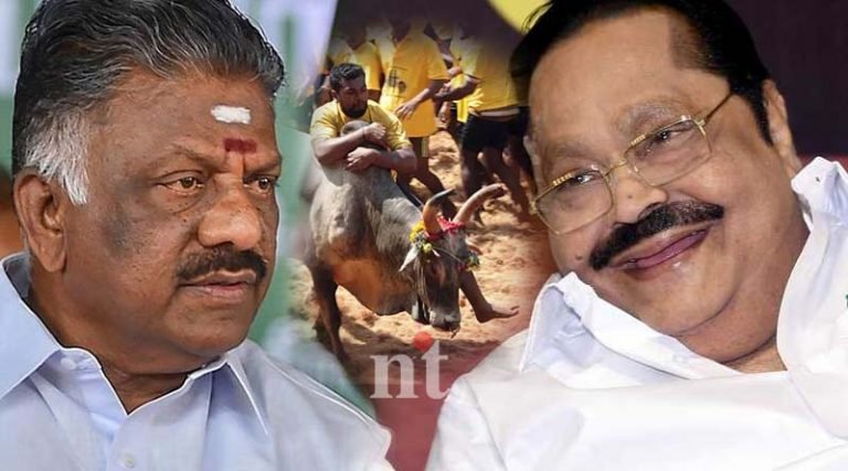 ஓ.பி.எஸ். ஜல்லிக்கட்டு நாயகனா? ஓ.பி.எஸ். மாடுபிடி வீரரா? – சட்டப்பேரவையில் சிரிப்பொலி
