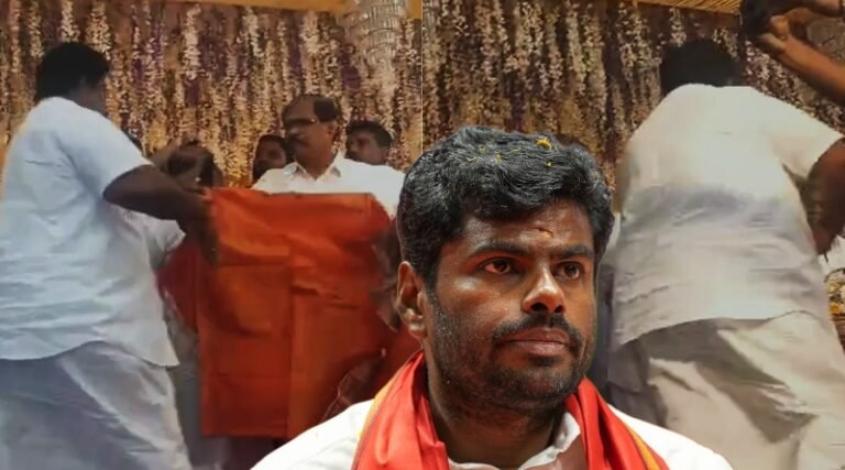 அண்ணாமலைக்கு சால்வை போர்த்த காத்திருந்த நிர்வாகி; பிடுங்கிய கே.பி.ராமலிங்கம்!