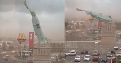 Strong Winds in Brazil’s Guaíba: Giant Statue of Liberty Replica Collapses, Viral Video Shocks Netizens
