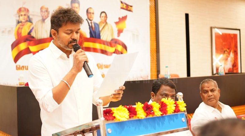 Vijay emergency meeting for TVK alliance update