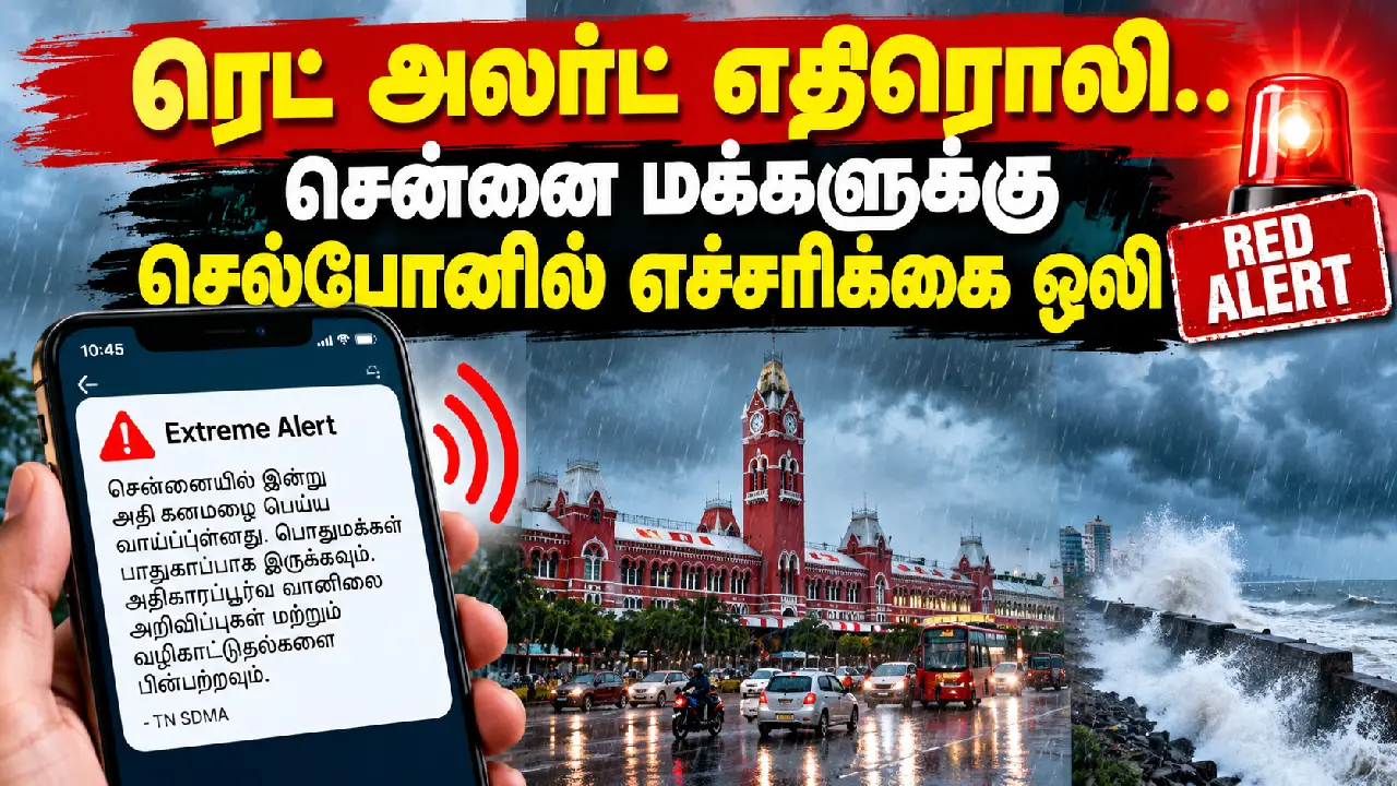ரெட் அலர்ட் எதிரொலி: சென்னை மக்களுக்கு செல்போனில் எச்சரிக்கை ஒலி!