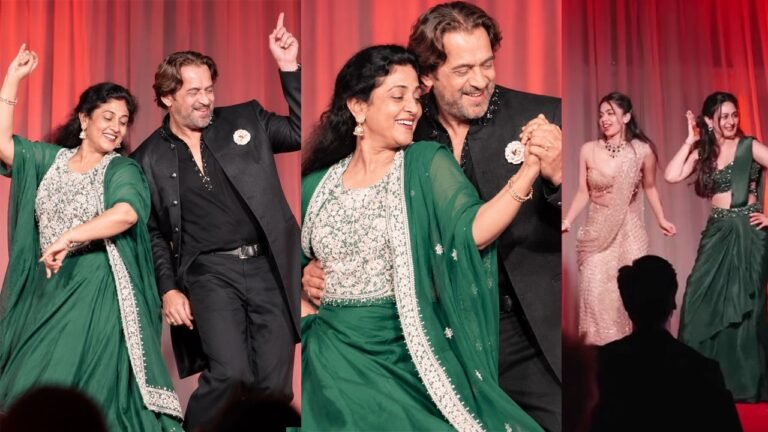 Arjun Sarja Dancing With Wife 😍Daughter Anjana Sangeet | Anchana | Aishwarya | Arjun Niveditha Dance