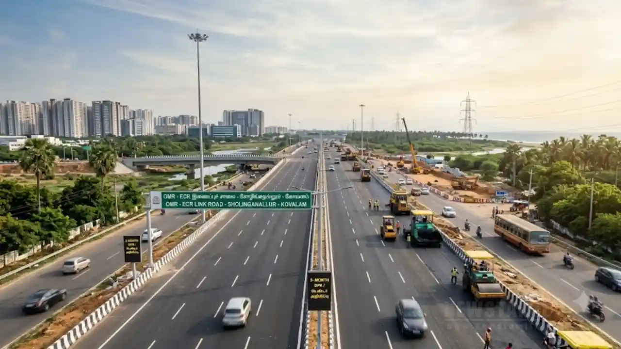 OMR – ECR புதிய இணைப்பு சாலை: சோழிங்கநல்லூர் டூ கோவளம் ரூட்- தமிழக அரசு டெண்டர்
