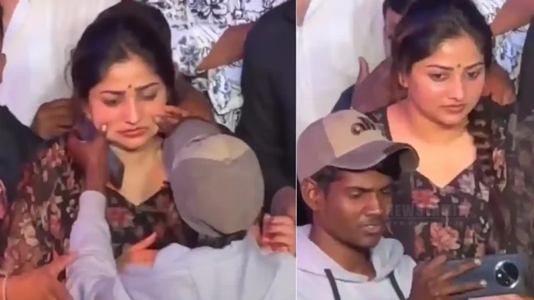 ரச்சிதா ராமின் கன்னத்தைக் கிள்ளிய ரசிகர்! வைரல் வீடியோ